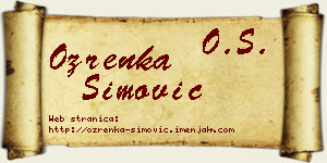 Ozrenka Simović vizit kartica